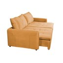 Ver imagem 5 de Sofá Cama Retrátil e Reclinável 4 Lugares 225cm em Veludo com Molas Greta Yescasa Amarelo