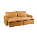 Ver imagem 6 de Sofá Cama Retrátil e Reclinável 4 Lugares 225cm em Veludo com Molas Greta Yescasa Amarelo