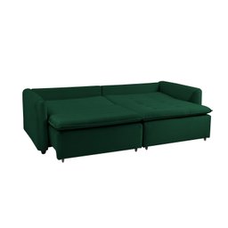 Sofá Cama Retrátil e Reclinável 4 Lugares 225cm em Veludo com Molas Greta Yescasa - 2