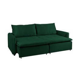Sofá Cama Retrátil e Reclinável 4 Lugares 225cm em Veludo com Molas Greta Yescasa - 6