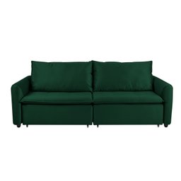 Sofá Cama Retrátil e Reclinável 4 Lugares 225cm em Veludo com Molas Greta Yescasa - 7