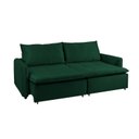 Ver imagem 6 de Sofá Cama Retrátil e Reclinável 4 Lugares 225cm em Veludo com Molas Greta Yescasa Verde