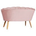 Ver imagem 3 de Poltrona Namoradeira Pétala Veludo - Pés de Madeira - Ds Estofados Rosa