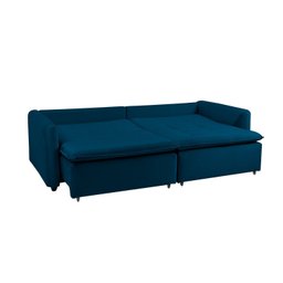 Sofá Cama Retrátil e Reclinável 4 Lugares 225cm em Veludo com Molas Greta Yescasa - 2