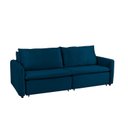 Ver imagem 4 de Sofá Cama Retrátil e Reclinável 4 Lugares 225cm em Veludo com Molas Greta Yescasa Azul