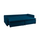 Ver imagem 2 de Sofá Cama Retrátil e Reclinável 4 Lugares 225cm em Veludo com Molas Greta Yescasa Azul