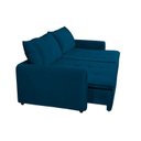Ver imagem 5 de Sofá Cama Retrátil e Reclinável 4 Lugares 225cm em Veludo com Molas Greta Yescasa Azul