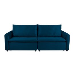 Sofá Cama Retrátil e Reclinável 4 Lugares 225cm em Veludo com Molas Greta Yescasa - 7