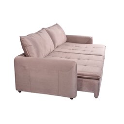 Sofá Cama Retrátil e Reclinável 4 Lugares 225cm em Veludo com Molas Greta Yescasa - 5
