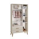 Ver imagem 6 de Kit Comoda Sapateira e Guarda Roupa Isis Pés Retrô 3 Portas 2 Gavetas Infantil Areia Fosco - Reller