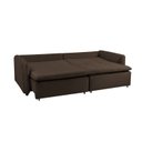 Ver imagem 2 de Sofá Cama Retrátil e Reclinável 4 Lugares 225cm em Suede com Molas Greta Yescasa Marrom
