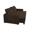 Ver imagem 5 de Sofá Cama Retrátil e Reclinável 4 Lugares 225cm em Suede com Molas Greta Yescasa Marrom