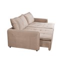 Ver imagem 5 de Sofá Cama Retrátil e Reclinável 4 Lugares 225cm em Suede com Molas Greta Yescasa Bege Castor