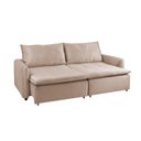 Ver imagem 6 de Sofá Cama Retrátil e Reclinável 4 Lugares 225cm em Suede com Molas Greta Yescasa Bege Castor