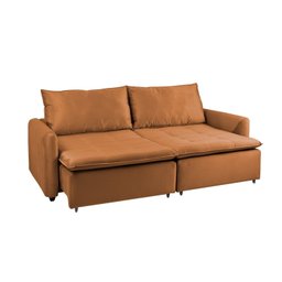 Sofá Cama Retrátil e Reclinável 4 Lugares 225cm em Veludo com Molas Greta Yescasa - 6