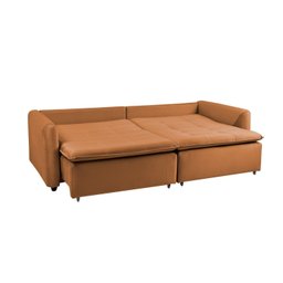 Sofá Cama Retrátil e Reclinável 4 Lugares 225cm em Veludo com Molas Greta Yescasa - 2