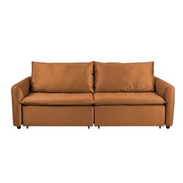 Sofá Cama Retrátil e Reclinável 4 Lugares 225cm em Veludo com Molas Greta Yescasa - 7