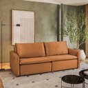 Ver imagem 1 de Sofá Cama Retrátil e Reclinável 4 Lugares 225cm em Veludo com Molas Greta Yescasa