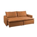 Ver imagem 6 de Sofá Cama Retrátil e Reclinável 4 Lugares 225cm em Veludo com Molas Greta Yescasa Laranja Terracota
