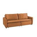 Ver imagem 4 de Sofá Cama Retrátil e Reclinável 4 Lugares 225cm em Veludo com Molas Greta Yescasa Laranja Terracota