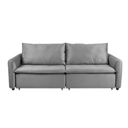 Sofá Cama Retrátil e Reclinável 4 Lugares 225cm em Veludo com Molas Greta Yescasa - 7
