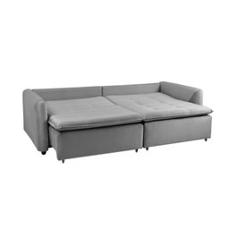Sofá Cama Retrátil e Reclinável 4 Lugares 225cm em Veludo com Molas Greta Yescasa - 2
