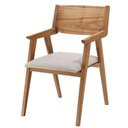 Ver imagem 1 de Cadeira Gaya com Braço Assento Linho Cor Rustico com Estrutura Cinamomo Natural - 71036