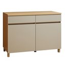 Ver imagem 2 de Balcão 2 Portas 2 Gavetas 120cm 100% MDF Realeza Premium Bege/Carvalho/Greige