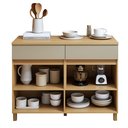 Ver imagem 4 de Balcão 2 Portas 2 Gavetas 120cm 100% MDF Realeza Premium Bege/Carvalho/Greige