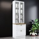 Ver imagem 2 de Cristaleira 2 Portas 2 Gav 72cm C357 Americana Branco Nature Henn