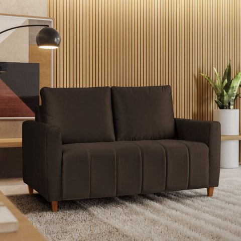 Sofá Amelie 2 Lugares em Suede Yescasa Marrom