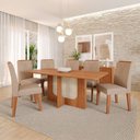 Ver imagem 1 de Sala de Jantar 6 Lugares 160 cm Amelia Cinamomo/Bege - Panorama Móveis