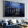 Quadro Van Gogh Noite Estrelada Sobre o Rodano:90x60 cm/BRANCA - 7
