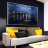 Quadro Van Gogh Noite Estrelada Sobre o Rodano:90x60 cm/BRANCA - 9