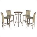 Ver imagem 1 de Mesa Bistrô e 4 Banquetas Roma Marrom Corda Náutica Estofado 8 Trama Original