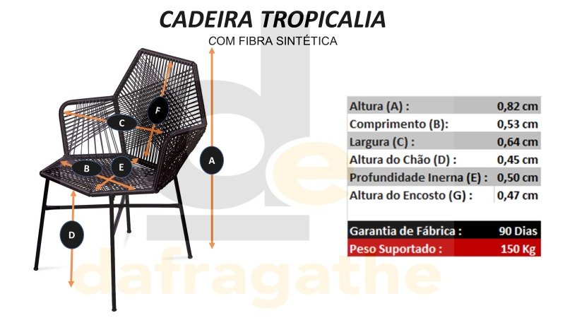 Cadeira Tropicalia Mexicana Laranja - 2