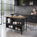 Ver imagem 2 de Ilha de Cozinha Gourmet Industrial 3 Nichos Preto/ Mel/ Grafite - Placa&ponto