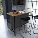 Ver imagem 1 de Ilha de Cozinha Gourmet Industrial 3 Nichos Preto/ Mel/ Grafite - Placa&ponto