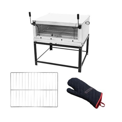 Forno Gás Industrial Pedra Refratária Roma Inox 90 Firi90 + 1 Grade Extra + Luva Térmica - Venâ