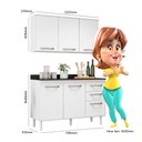 Ver imagem 3 de Armário Aéreo Manu 120 + Balcão P/ Pia Aline 118 Cm com Tampo Branco