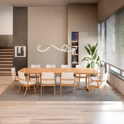Mesa de Jantar Aurora com 10 Cadeiras Mabel Cinamomo Claro 300x120 - 2