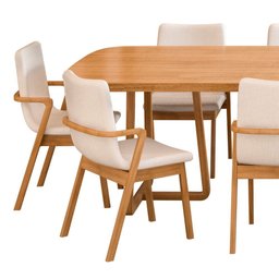 Mesa de Jantar Aurora com 10 Cadeiras Mabel Cinamomo Claro 300x120 - 6