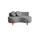 Ver imagem 1 de Sofá Decorativo Curvo Orgânico Living Veludo Cinza - Montanaris Decor