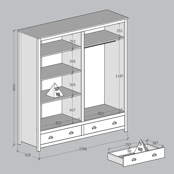Ver imagem 3 de Guarda Roupa Madeira Maciça 4 Portas Rústico Boho Campestre:freijo