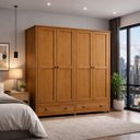 Ver imagem 1 de Guarda Roupa Madeira Maciça 4 Portas Rústico Boho Campestre:freijo