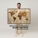 Ver imagem 3 de Quadro Mapa Mundi Linho e Bronze Moderno 123x83 Cm