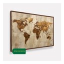 Ver imagem 2 de Quadro Mapa Mundi Linho e Bronze Moderno 123x83 Cm