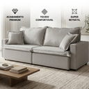 Ver imagem 5 de Sofá Cama Milano Retrátil e Reclinável Linho 1,90:Cinza