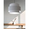 Lustre Sala de Jantar com Desvio Vivare Md-4397 Cúpula em Tecido 40cm Rustico Cinza 110v 220v - 7