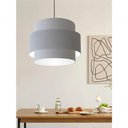 Ver imagem 3 de Lustre Sala de Jantar com Desvio Vivare Md-4397 Cúpula em Tecido 40cm Rustico Cinza 110v 220v